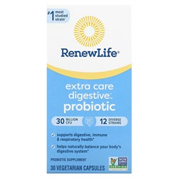 Renew Life ЭкстраКеа Дигестив Пробиотик - 30 миллиардов КОЕ - 30 вегетарианских капсул - Renew Life