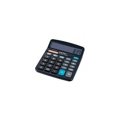 Калькулятор настольный Perfeo PF_3286, 12-разрядный, бухгалтерский, черный (SDC-837B)