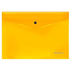 Папка-конверт на кнопке Berlingo "Neon" А4, 200мкм, прозрачная оранжевый неон EFb_A4394