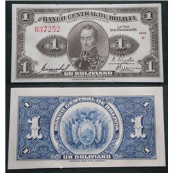 Банкнота 1 боливиано 1928 года, Боливия (серия Q, P119)