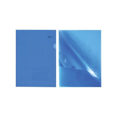 Папка-уголок с карманом для визитки А4 синяя 0,18 мм AGкм4 00102 V246955