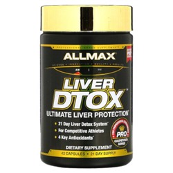 ALLMAX Liver Dtox с усиленным силимарином (расторопша) и куркумой (95% куркумина), 42 капсулы