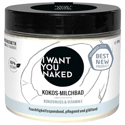 I WANT YOU NAKED Kokos-Milchbad - Kokosnuss & Vitamin E Badezusatz Bader, 120 g