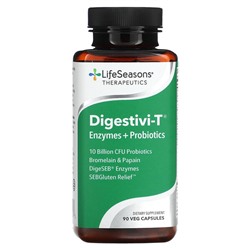 LifeSeasons Digestivi-T, Enzymes + Probiotics, 90 Veg Capsules