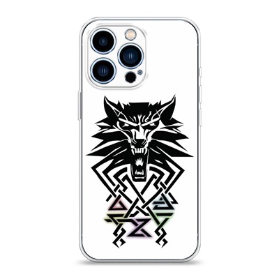 Силиконовый чехол Wolf геометрия на iPhone 13 Pro