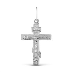 Крест из серебра родированный - 4.0 см 925 пробы К2-056р
