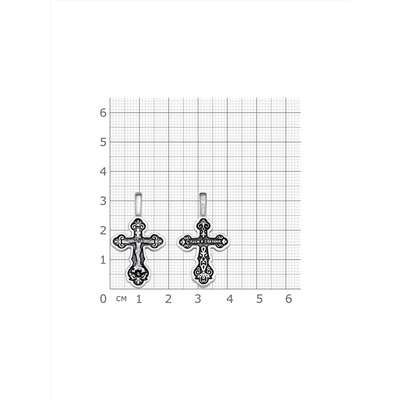 Крест из серебра частичное чернение литье
