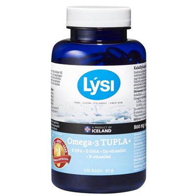 LYSI Omega-3 D3+E витамины 100 капсул