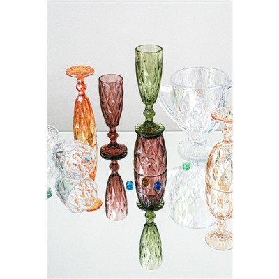 Набор бокалов из стекла для шампанского Magistro «Круиз», 160 мл, 7×20 см, 2 шт, цвет янтарный