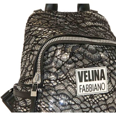 Рюкзак женский кружевной с пайетками серебро Velina Fabbiano* E 531016-20