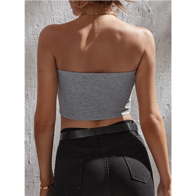 SHEIN Tall Crop Tube Top mit Rippenstrick