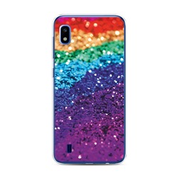Силиконовый чехол Блестящая радуга на Samsung Galaxy A10