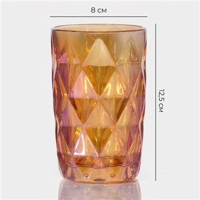 Набор стаканов стеклянных Magistro «Круиз», 350 мл, 8×12,5 см, 6 шт, цвет янтарный