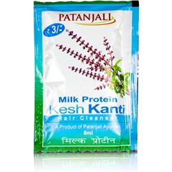 Шампунь для волос Кеш Канти Молочный Протеин, 8 мл, Патанджали; Kesh Kanti Milk Protein Shampoo, 8 ml, Patanjali