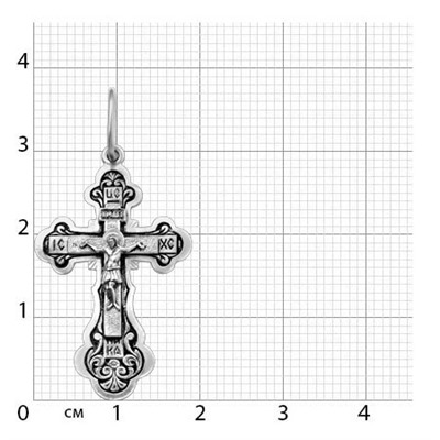 крест из серебра частично черненый штампованный