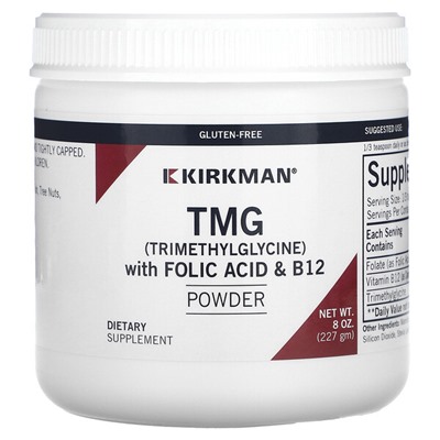 Kirkman Labs TMG (Триметилглицин) с Фолиевой кислотой и В12 - 227г - Kirkman Labs