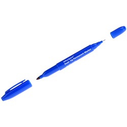 Маркер перманентный двухсторонний синий, пулевидный, 0,8-2,2 мм DPM_1576BU
