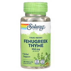 Solaray True Herbs, Тимьян пажитник, 950 мг, 100 растительных капсул