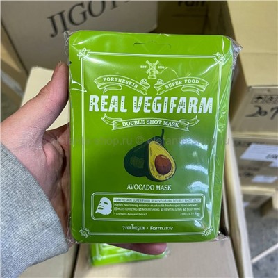 Маски FarmStay Fortheskin Real Vegifarm Double Shoot AVOCADO Mask 10 штук (13)