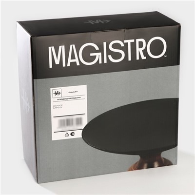 Блюдо фарфоровое для подачи Magistro «Галактика», 27×12,5 см, цвет чёрный