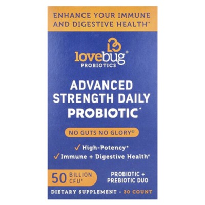 LoveBug Probiotics Ежедневный пробиотик повышенной прочности, 50 миллиардов КОЕ, 30 шт.