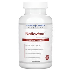 Arthur Andrew Medical Nattovena, Чистый Наттокиназ - 4000 ФЕ - 180 капсул - Arthur Andrew Medical