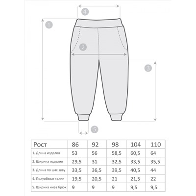 М-1320 Брюки 86-110 5шт