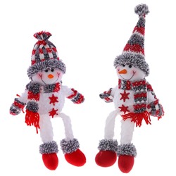 Мягкая игрушка "Снеговик Смайл" висящие ножки, 2 вида