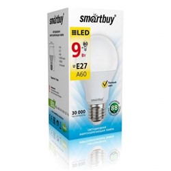Лампа св/д SMARTBUY A60-9W-220V-3000K-E27 теплый свет
