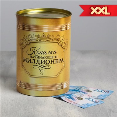 Копилка XXL «Начинающего миллионера», 20 х 12,5 см