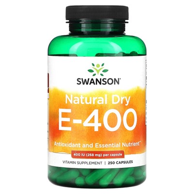 Swanson Natural Dry E-400, 268 мг (400 МЕ), 250 капсул