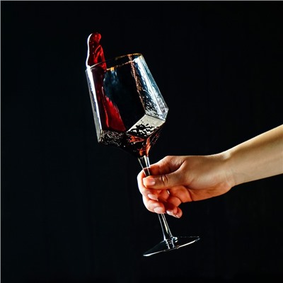 Набор бокалов из стекла для вина Magistro «Дарио», 500 мл, 10×25 см, 2 шт, цвет графит
