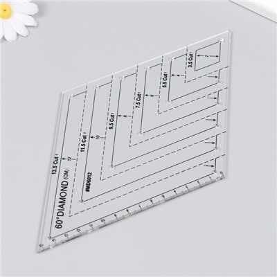 Линейка для пэчворка пластик 60° "Ромб"