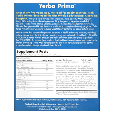 Yerba Prima Men's Rebuild Internal Cleansing, 3 Part Program, 3 Bottles