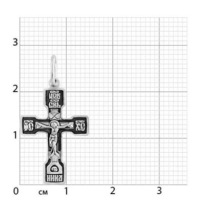Крест из серебра частичное чернение литье