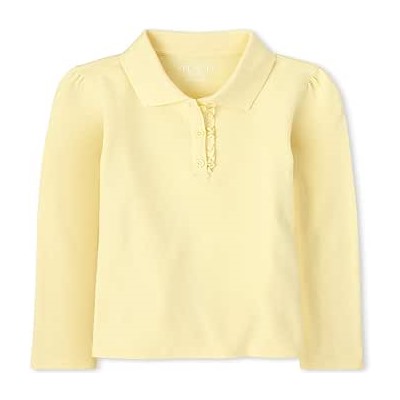 The Children's Place Girls' Long Sleeve Ruffle Pique Polo