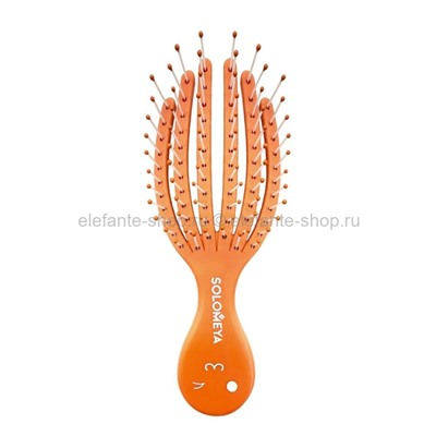 Массажная био-расческа для волос Solomeya Detangling Octopus Brush Hair Mini Orange (51)