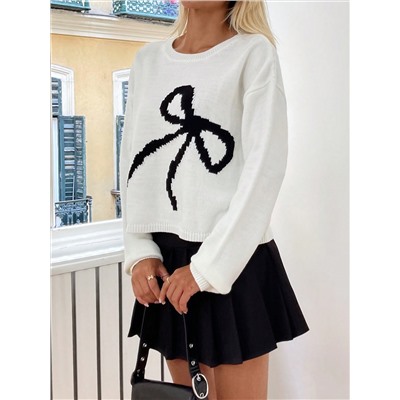 SHEIN Pullover mit Schleifenmuster