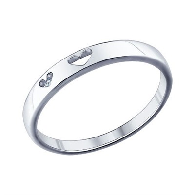 Помолвочное кольцо из серебра с фианитом, 94011294