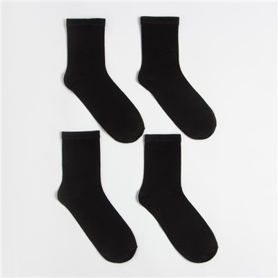 Набор носков MINAKU, 4 пары, цвет черный, р-р 41-43 (27 см)