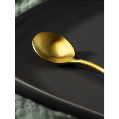 Ложка чайная из нержавеющей стали Magistro «Фолк», длина 13,2 см, цвет золотой, серебряная ручка