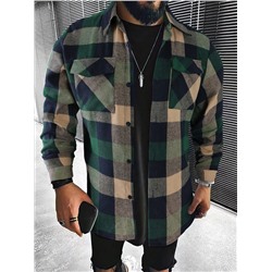 Manfinity Homme Männer Shirt mit Plaid Muster, Pattentasche,