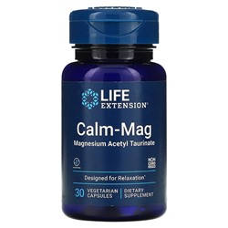 Life Extension Calm-Mag, Магний Ацетил Тауринат - 30 растительных капсул - Life Extension