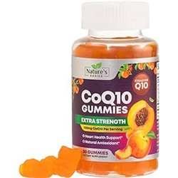 Nature's CoQ10 100mg Gummies, 3X Better Absorption, Antioxidant for Heart Health Support & Energy Production, Ultra Coenzyme Q10 Vitamins, Coq 10 Supplements, Dietary Supplement, Non-GMO - 30 Gummies