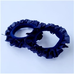 Резинка для волос, 2 шт, атласные, цвет: темно-синий, арт.061.038