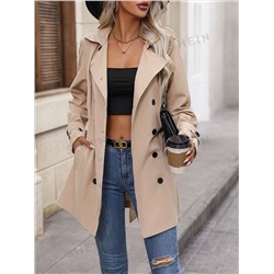 SHEIN LUNE Trenchcoat mit doppelten Knopfleisten, Gürtel,