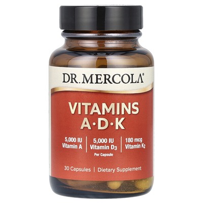 Dr. Mercola Vitamins A-D-K, 30 Capsules