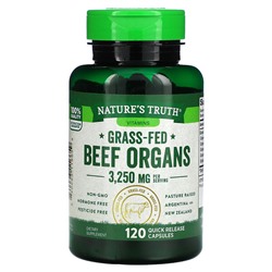 Nature's Truth Органы говядины травяного откорма, 3250 мг, 120 капсул быстрого высвобождения (650 мг на капсулу)