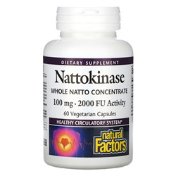 Natural Factors Наттокиназа - 100 мг - 60 растительных капсул - Natural Factors