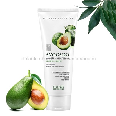 Пенка для умывания Dabo AVOCADO Natural Rich Foam Cleanser 180ml (125)